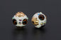 Ethnic Diamond Clay Beads 16mm Faceted Rhinestone Alloy 10pcs 7