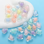 Transparent Flower Acrylic Beads Candy Color Mixed Shapes 100pcs 3