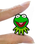 Silicone Focal Beads Frog Smiling Face Green 20pcs 4