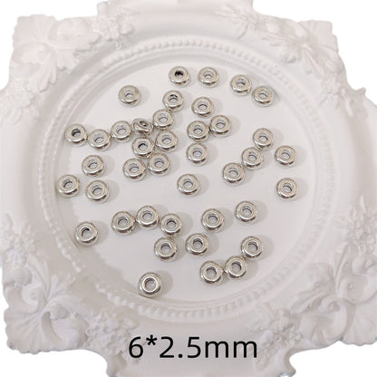 Alloy Round Spacer Beads 6mm 4mm Glossy Tibetan Style 100pcs 5