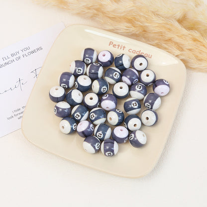 Painted Billiards Acrylic Beads 16mm Creative Colorful 100pcs 18