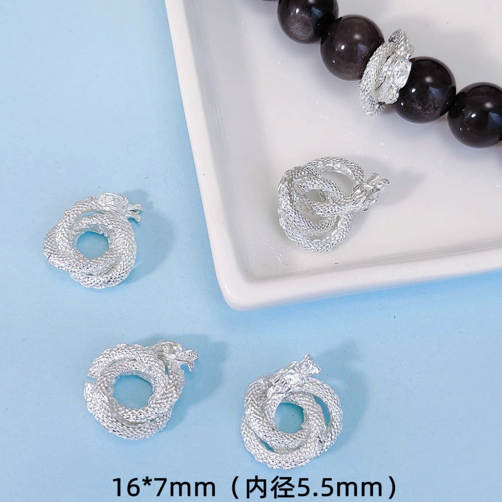 Coiled Dragon Metal Beads 16mm 3D Detailed Mythical Design 10pcs 2