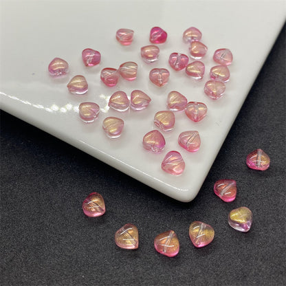 Czech Glass Beads Small Heart 6mm Peach Color 100pcs 20