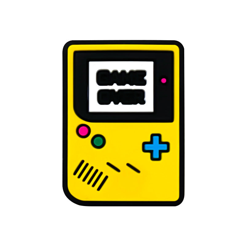 Silicone Focal Beads Nostalgic Handheld Game Console Game Over Text 20pcs 6