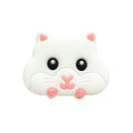 Hamster Cheeks Paws Silicone Focal Beads Wholesale, Pastel Colors Animal Face Design, 30 x 24 mm