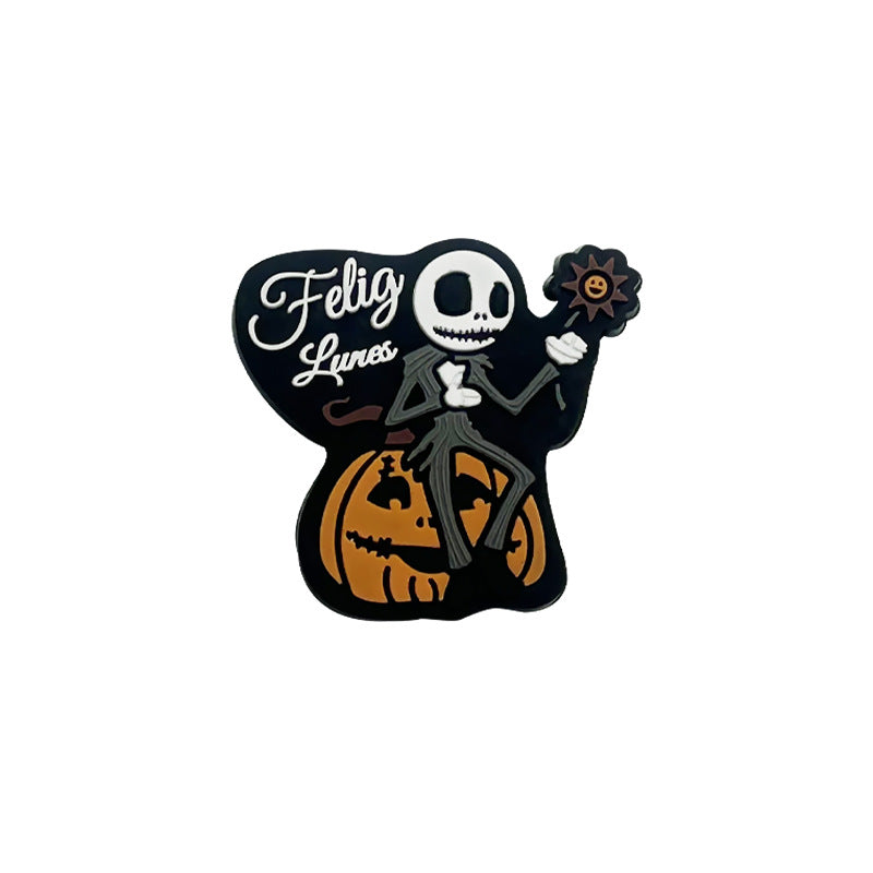 Silicone Focal Beads Halloween Ghosts and Pumpkins With Phrases 20pcs 7