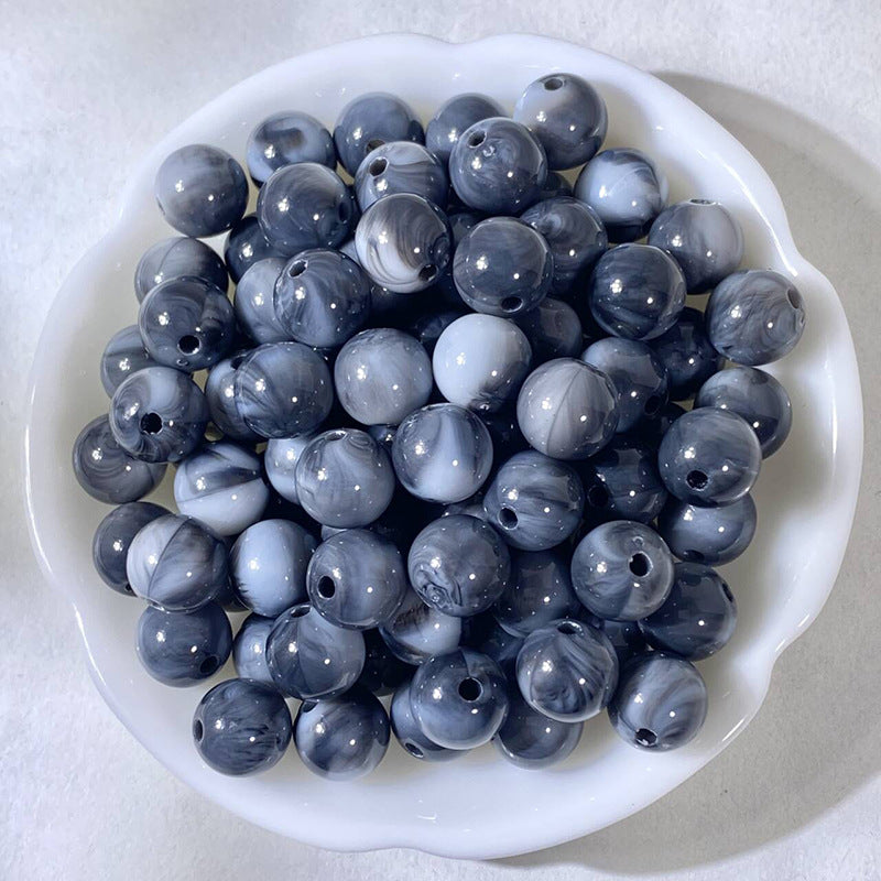 Imitation Crystal Resin Beads 10mm Round Glossy Gradient 100pcs 18