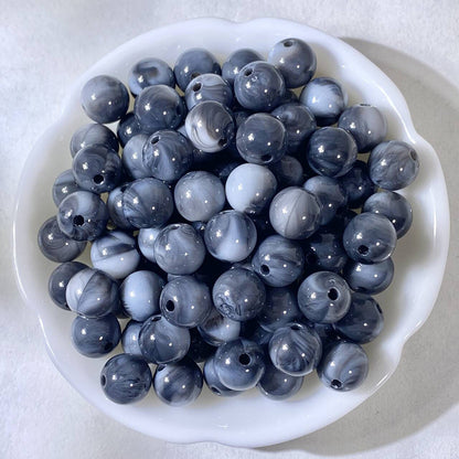 Imitation Crystal Resin Beads 10mm Round Glossy Gradient 100pcs 18