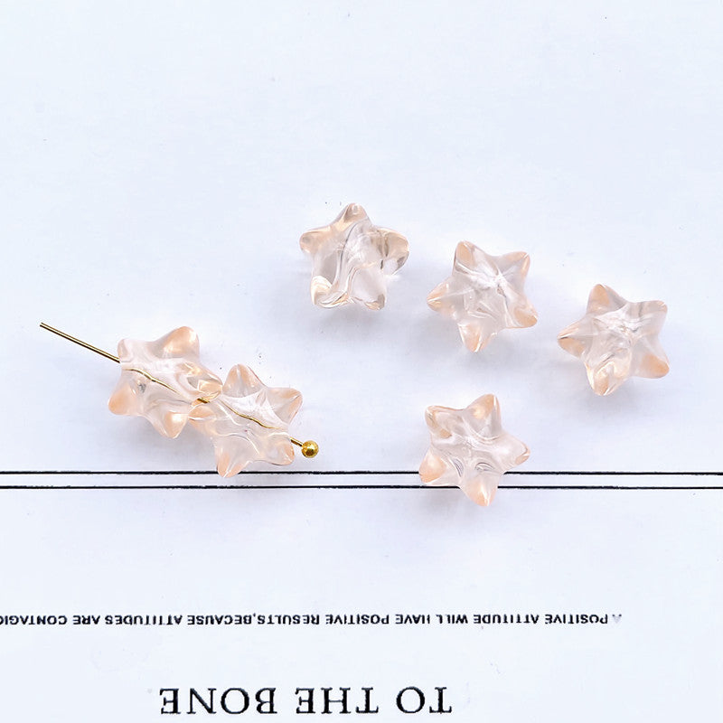 Transparent Star Acrylic Beads 11mm Chunky Pastel Mixed Colors 60pcs 10