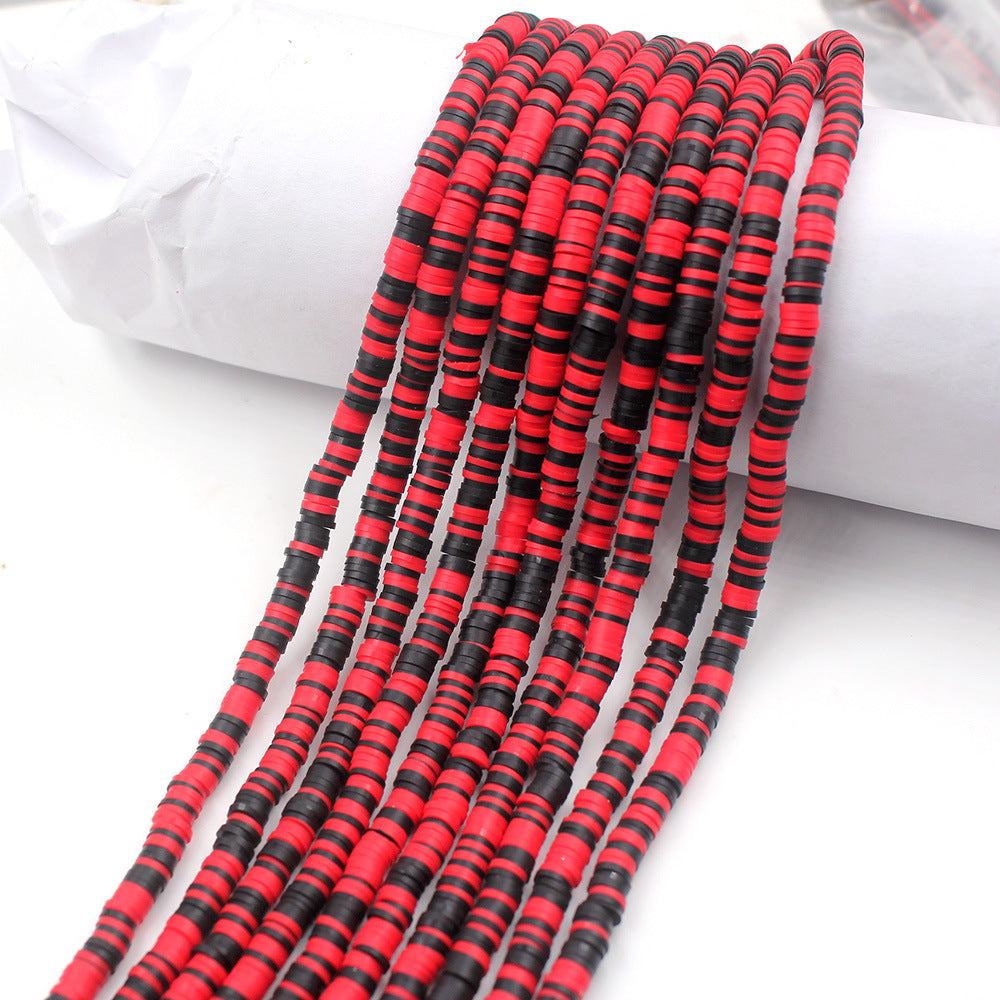Flat Clay Beads 6mm Colorful Matte Polymer Spacer 10 Strands 33