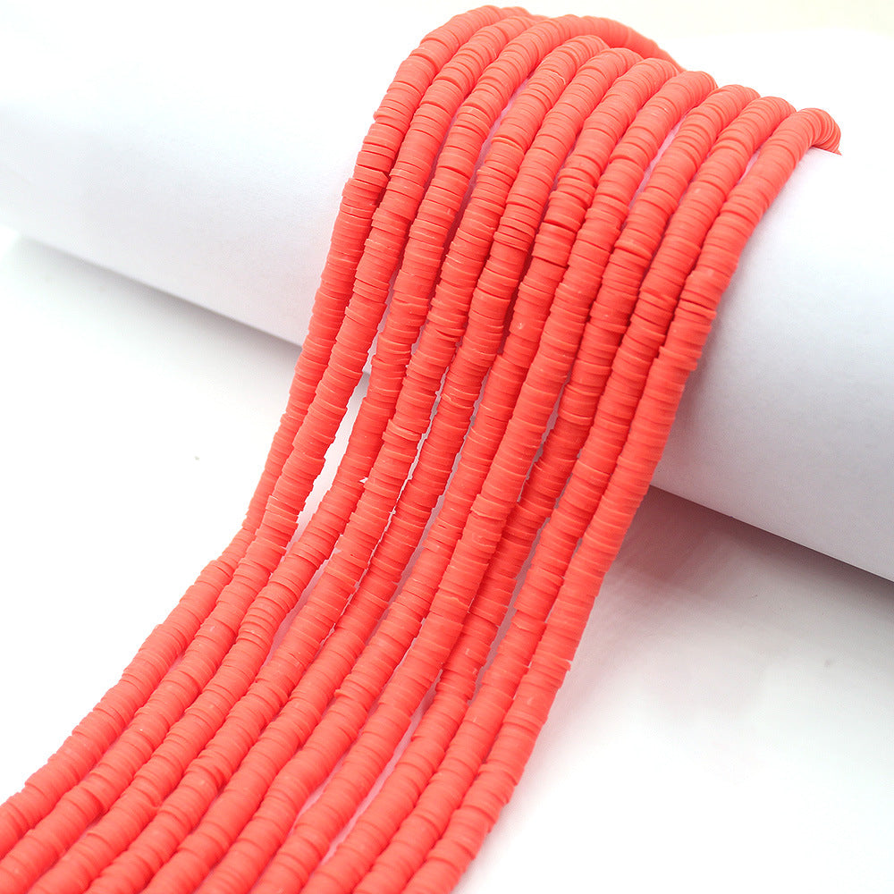 Flat Clay Beads 6mm Solid Color Polymer Spacer Beads 10strands 7