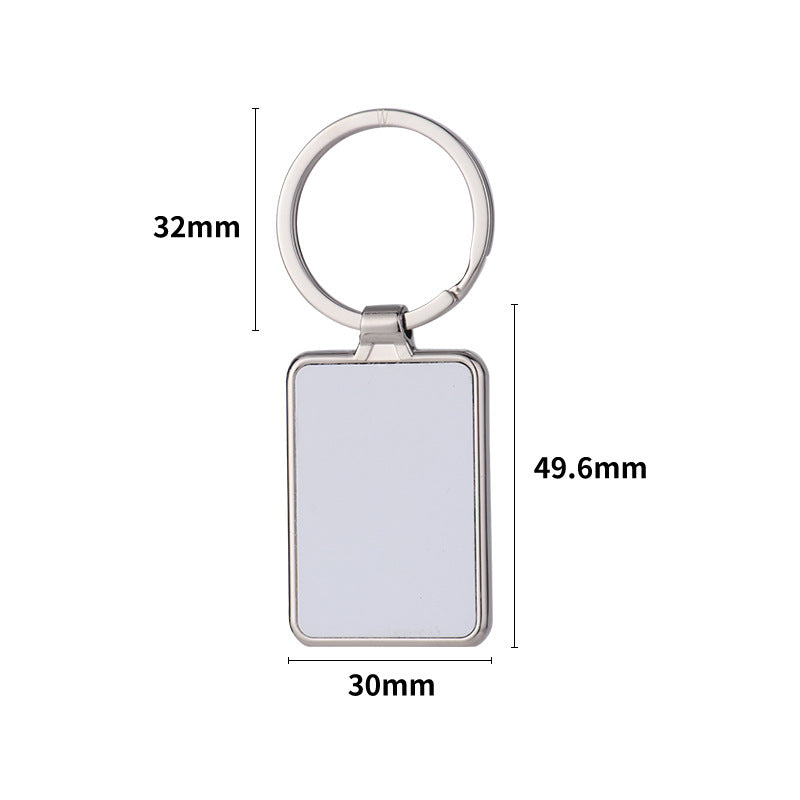 Sublimation Blank Metal Keychain Zinc Alloy Rectangle Heart Circle 6