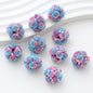 Embellished Flower Cluster Clay Beads 20mm Gradient Rose 10pcs 40