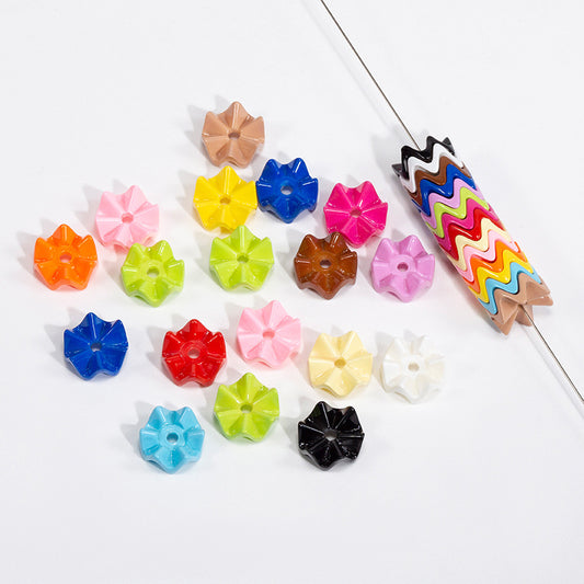 Acrylic Flower Spacer Beads 15mm Stackable 50pcs