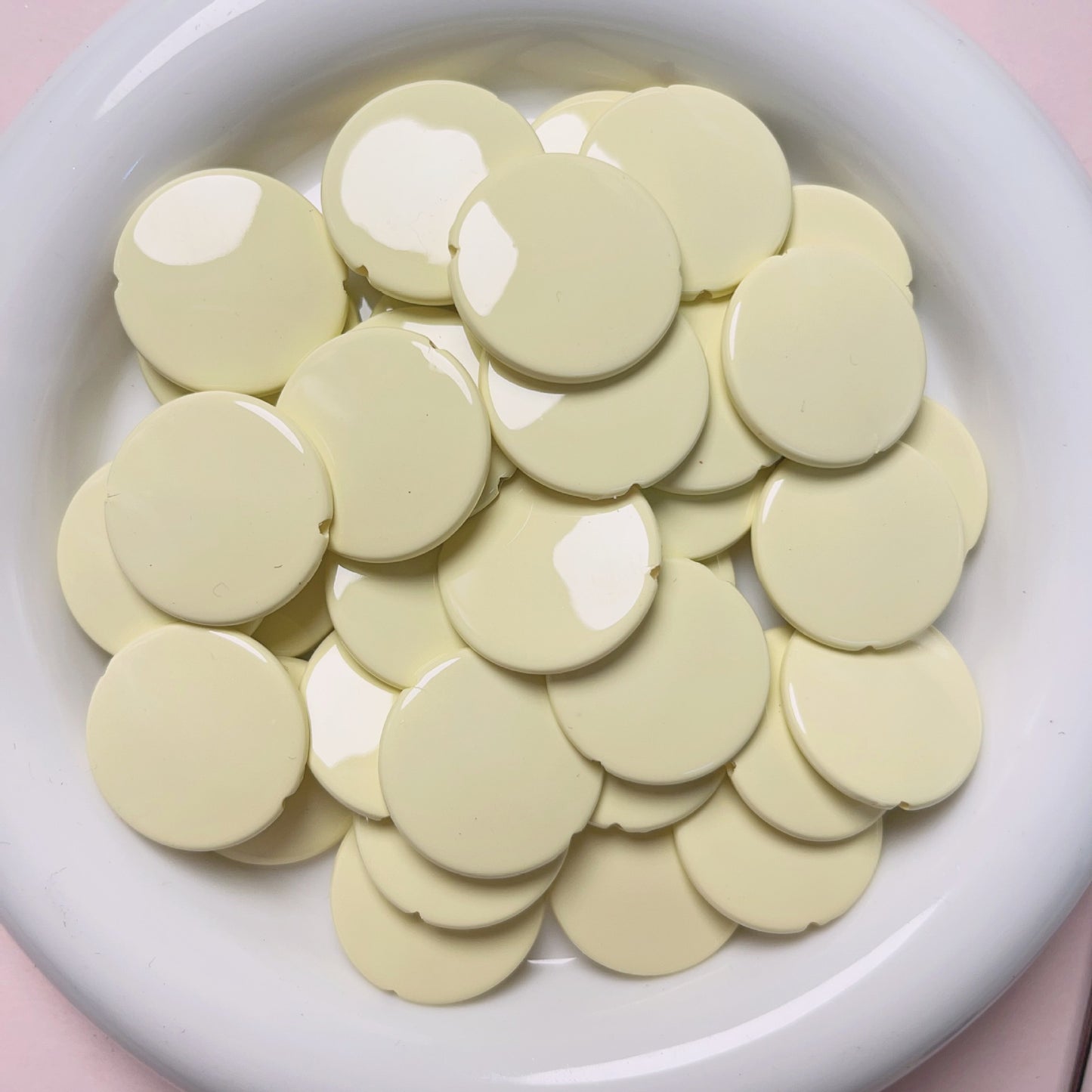 Painted Disc Acrylic Beads 25mm Macaroon Baking Pastel Mixed 10pcs 4