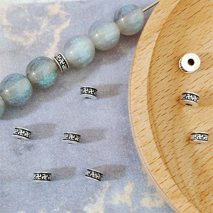 Alloy Barrel Spacer Beads 6mm Patterned Tibetan Style 100pcs 3