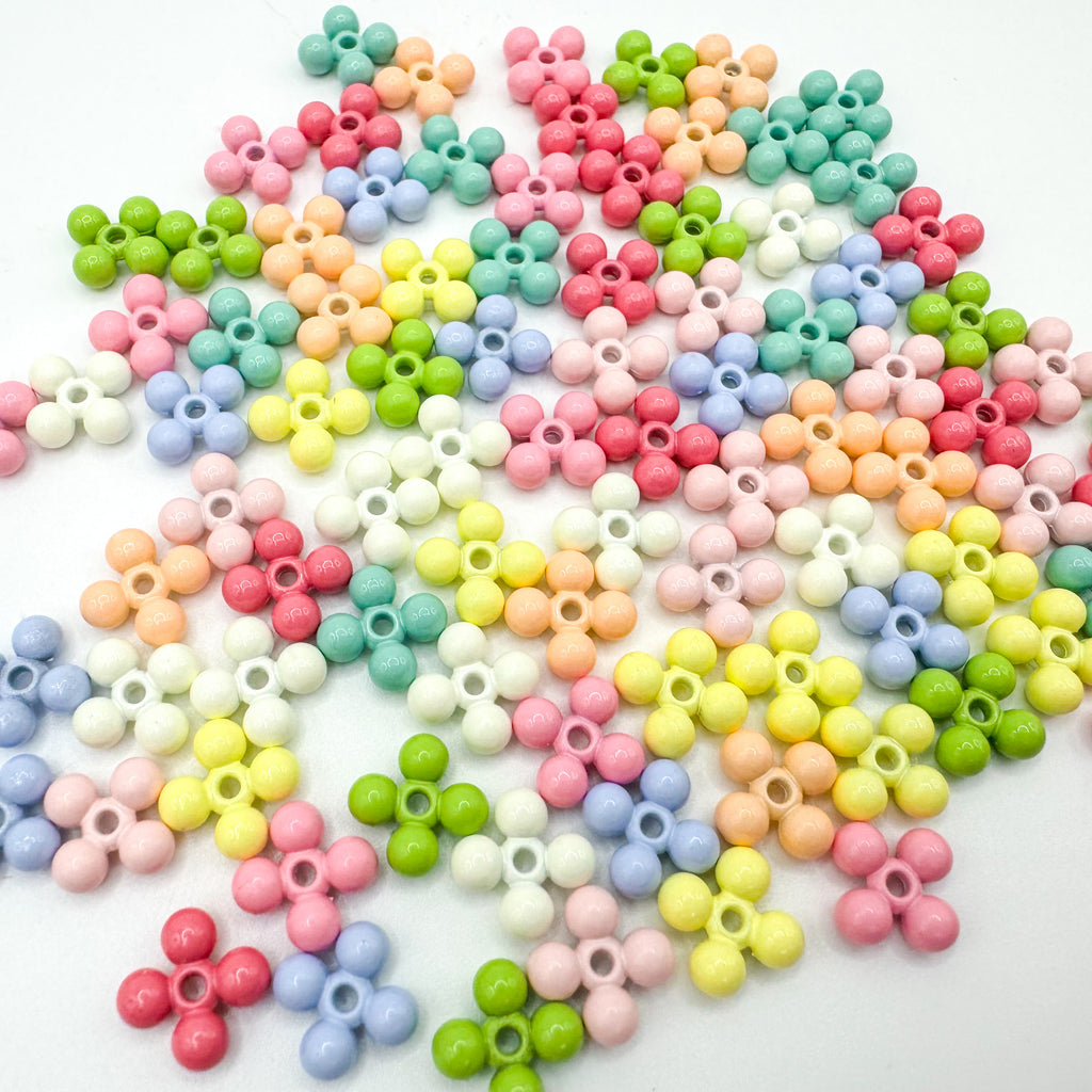 Four Leaf Clover Metal Beads 7.5mm Baking Painted Alloy Spacer 50pcs 6