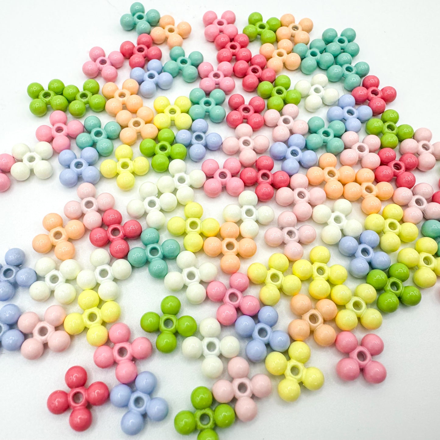 Four Leaf Clover Metal Beads 7.5mm Baking Painted Alloy Spacer 50pcs 6
