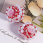 Fancy Rose Rhinestone Beads 25mm Polymer Clay Encrusted 5pcs 11