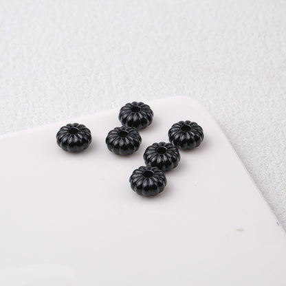Acrylic Pumpkin Spacer Beads 8mm Striped 50pcs 11