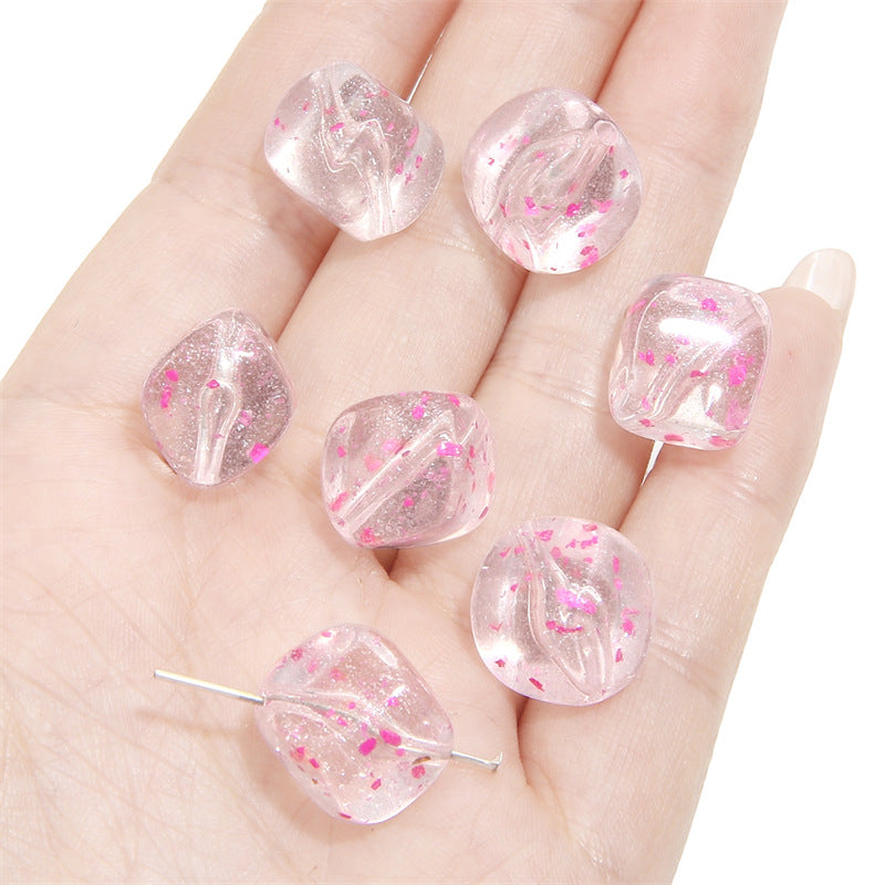Transparent Flower Acrylic Beads 13x16mm Colorful Speckled 20pcs 10