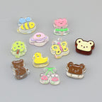 Transparent Bear Flower Acrylic Beads Playful Pastel Enamel 20pcs