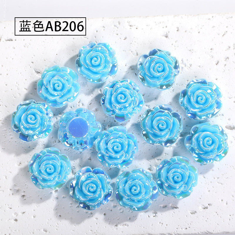 Pearl Imitation Camellia Acrylic Beads 10-18mm ABS Plastic 50pcs 9