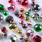 Plating Metal Faceted Acrylic Beads 10-16mm Earth Colors 100pcs