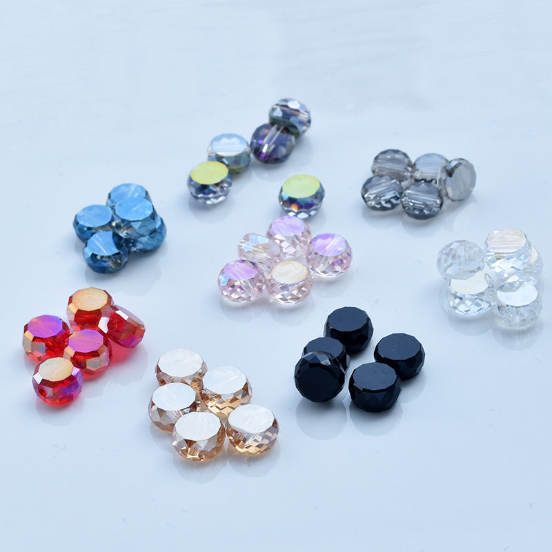 Electroplated Flat Cut Glass Beads 7.5mm 12mm Vibrant Colors 10pcs 2