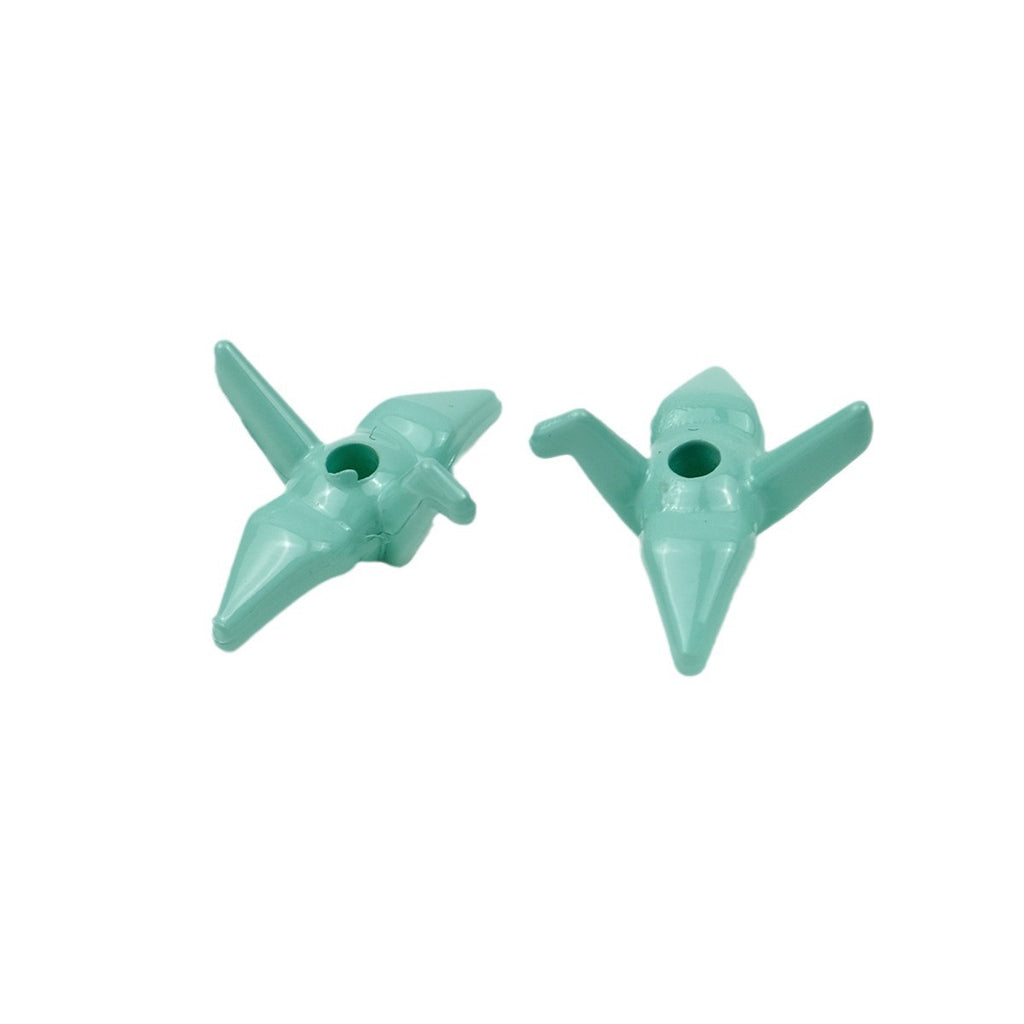Painted Origami Crane Acrylic Beads 16mm Colorful Glossy 50pcs 3