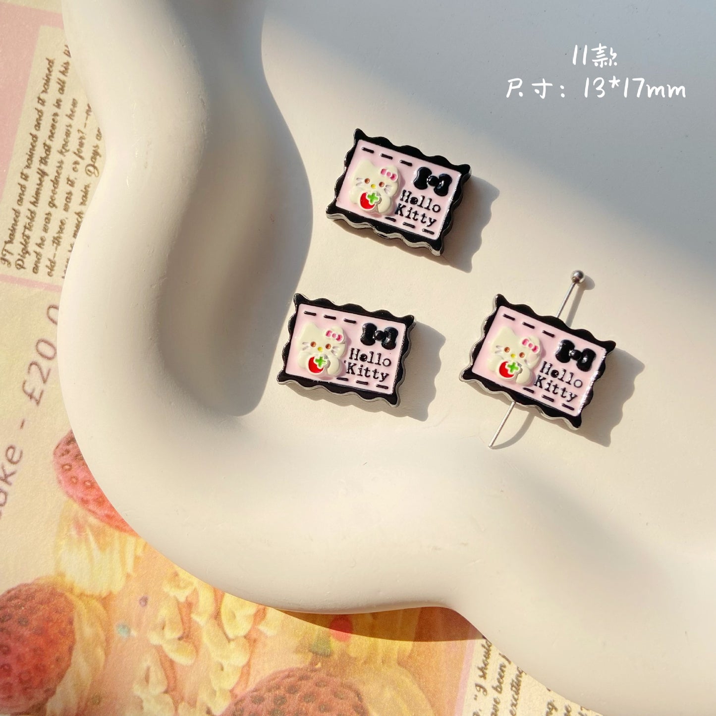 Character Metal Beads 17mm Hello Kitty Doll Head & Stamp Alloy 10pcs 12