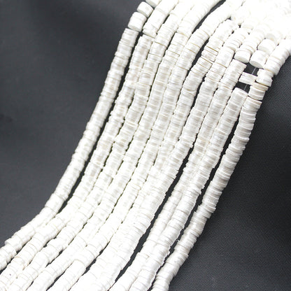 Pearly Lustre Flat Disc Clay Beads 6mm Colorful Pastel 10strands 4