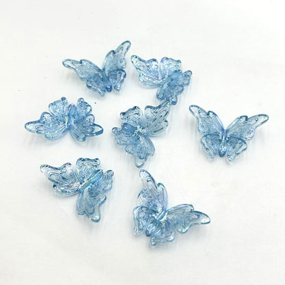 Transparent Butterfly Acrylic Beads 22x33mm Vertical Hole 1pc 6