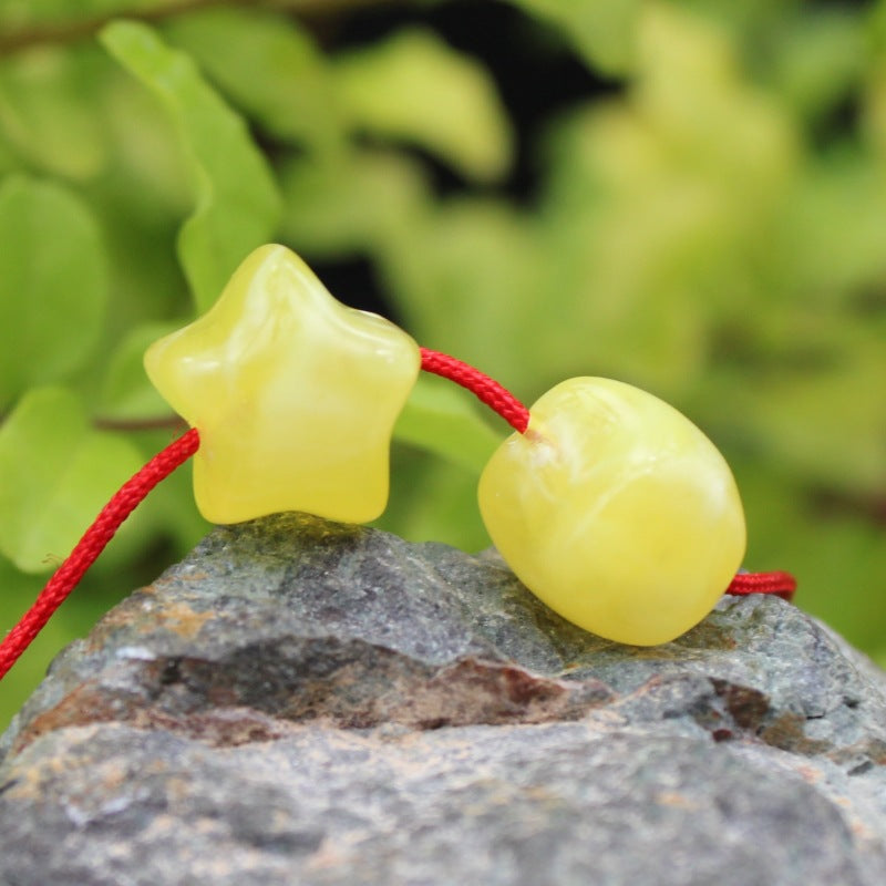Imitation Beeswax Star Resin Beads 12mm Warm Yellow 50pcs 3