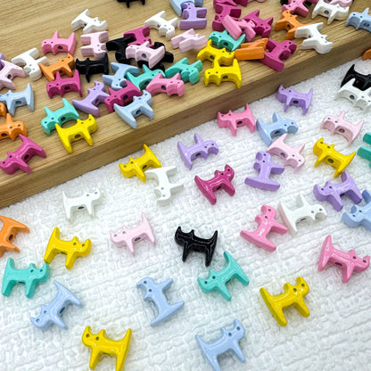 Cat Shaped Metal Beads 12mm Glossy Colorful Painted Alloy 20pcs 3