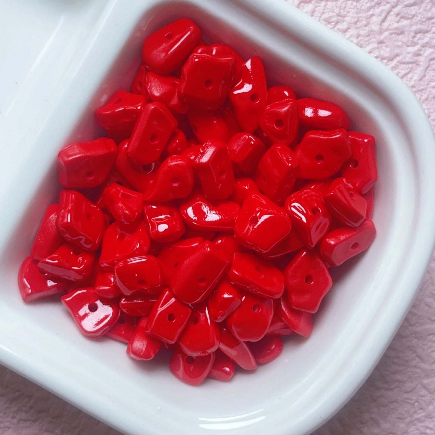 Painted Gravel Acrylic Beads 10mm Glossy Bright Colors 30pcs 9
