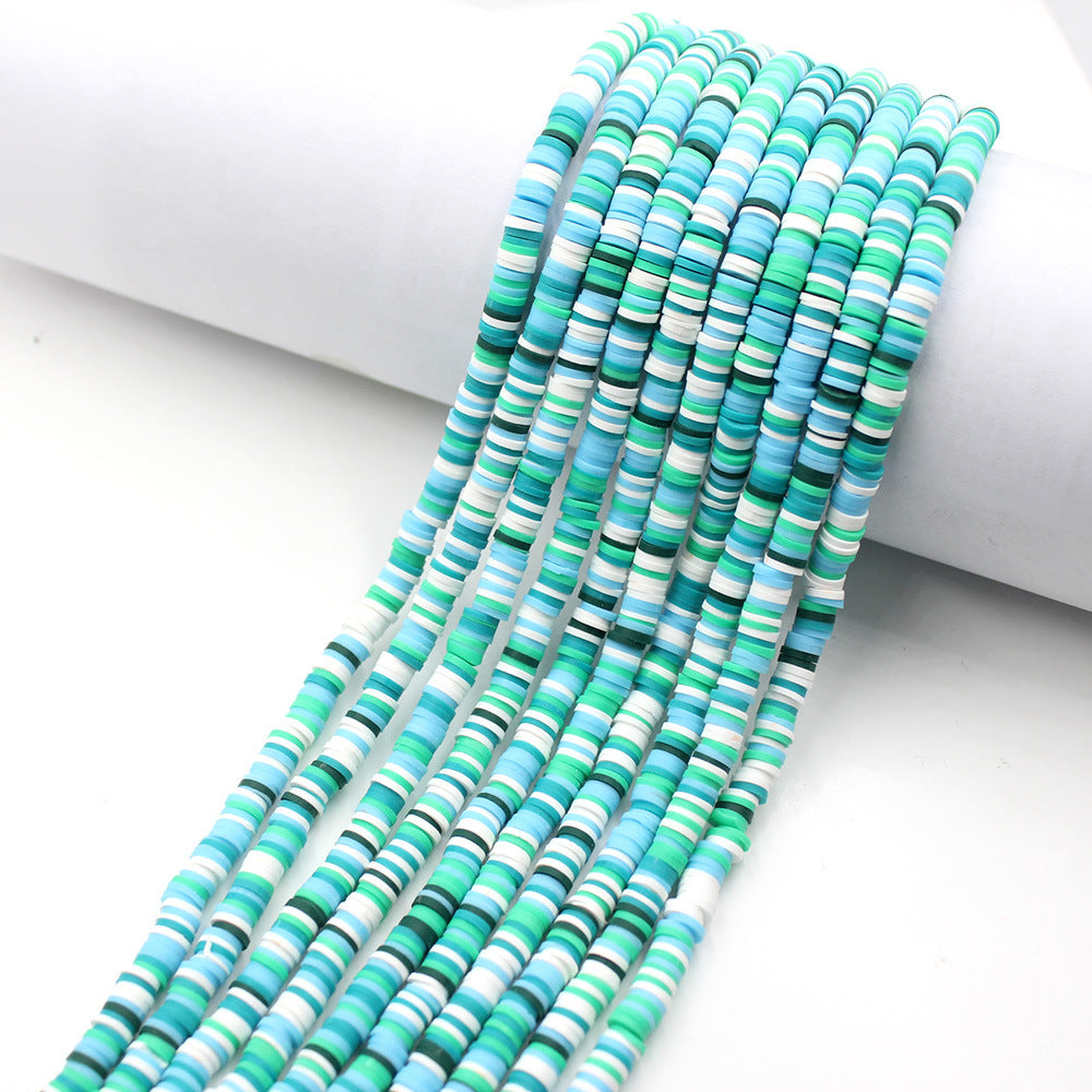 Flat Disc Clay Beads 6mm Colorful Matte Polymer 10strands 4