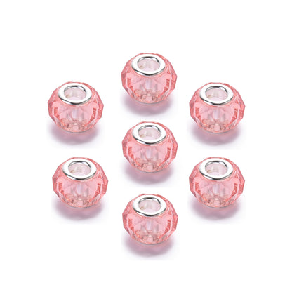 Acrylic Spacer Beads 14mm Imitation Crystal Large Hole 30pcs 17