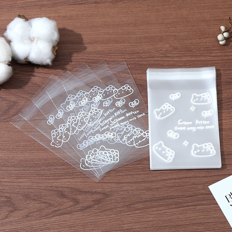 Self Adhesive OPP Bags Kitten Pattern 8x10cm Resealable 200pcs 2