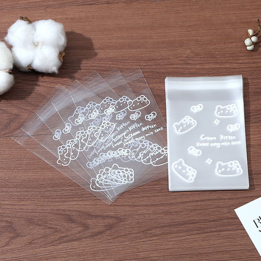 Self Adhesive OPP Bags Kitten Pattern 8x10cm Resealable 200pcs 2