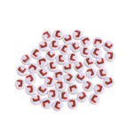 Christmas Theme Flat Acrylic Beads 5x10mm Santa Gift Printed 100pcs 5