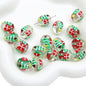 Hand Painted Transparent Glass Beads 14mm Christmas Motifs 10pcs 6