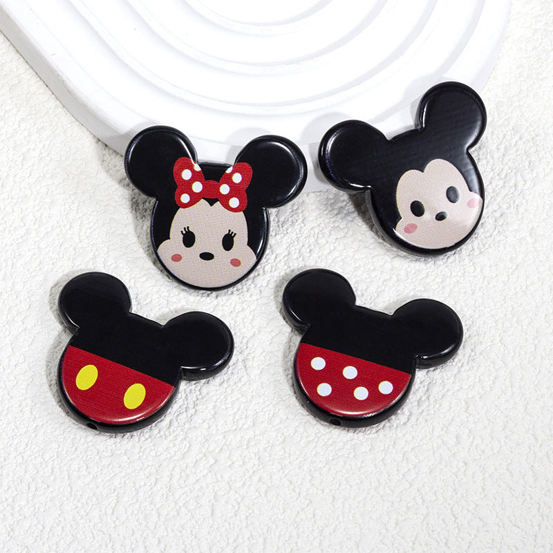 Flat Mickey Minnie Acrylic Beads 40mm Double-Sided 10pcs 2
