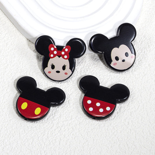 Flat Mickey Minnie Acrylic Beads 40mm Double-Sided 10pcs 2
