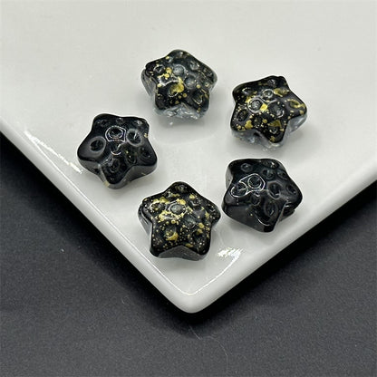 Meteor Crater Five-Pointed Star Glass Beads 14mm Transparent 100pcs 13