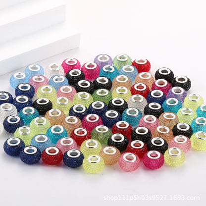Bayberry Round Resin Beads 14mm Transparent Multicolor 100pcs 14