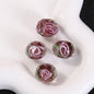 Faceted Flower Glass Beads 10mm Turquoise Painted 10pcs 10
