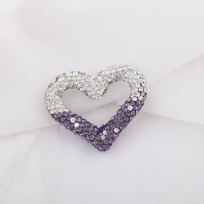 Shimmer Hollow Heart Frame Polymer Clay Rhinestone Beads 32mm 6pcs 20