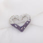 Shimmer Hollow Heart Frame Polymer Clay Rhinestone Beads 32mm 6pcs 20