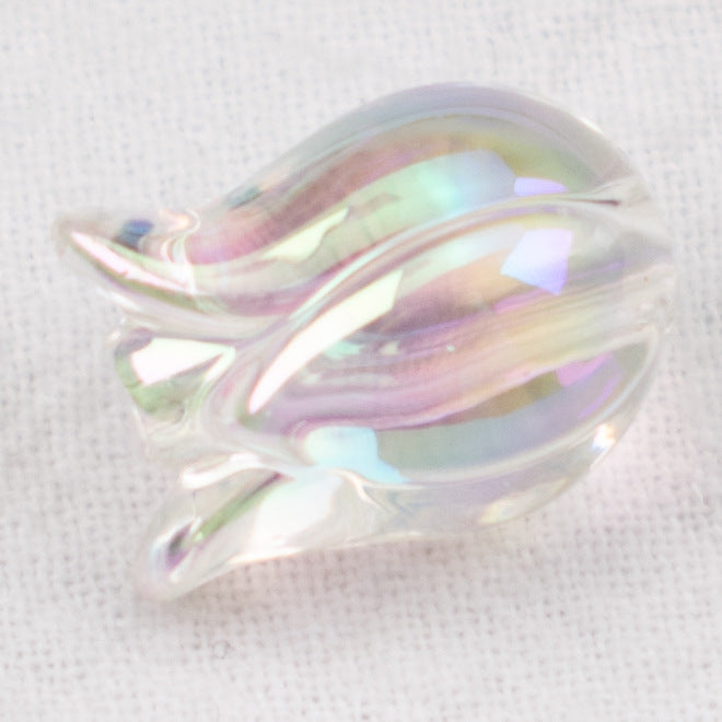 Transparent Plating Tulip Acrylic Beads 12x16mm Colorful 20pcs 7
